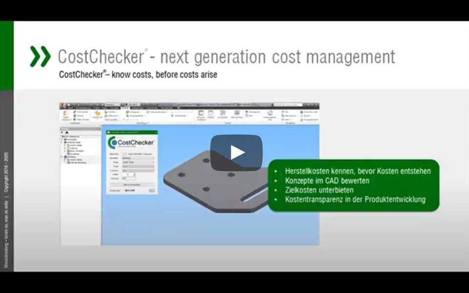 Video: Cost-Checker als CAD Plug-In